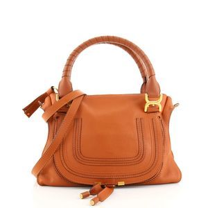 Chloe Marcie Satchel Leather Medium Brown